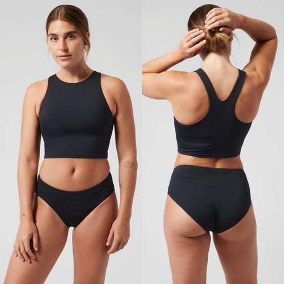 Athleta Other - ATHLETA Crop Bikini Top Swim Conscious Black Fits A-C/D Cups SZ XL - NEW!